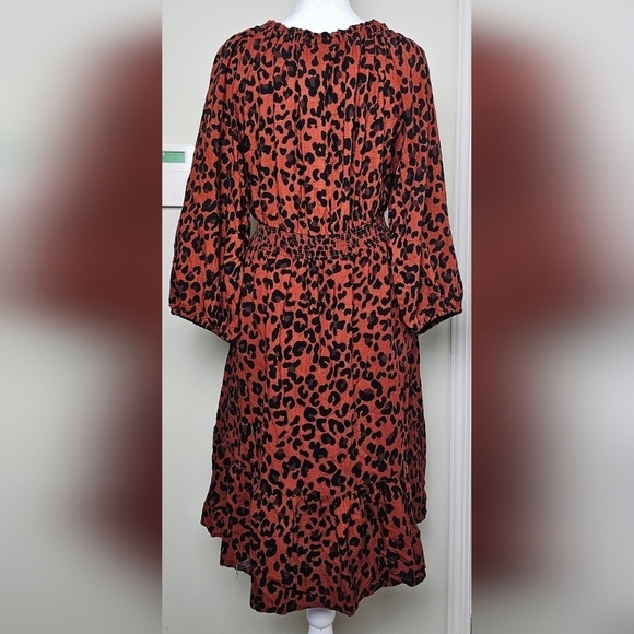Knox Rose 3/4 Sleeve Mini Dress | Brown Leopard Print | MEDIUM - Picture 4 of 7